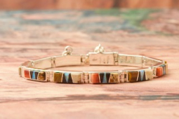 Calvin Begay Genuine Picture Jasper Sterling Silver Bracelet